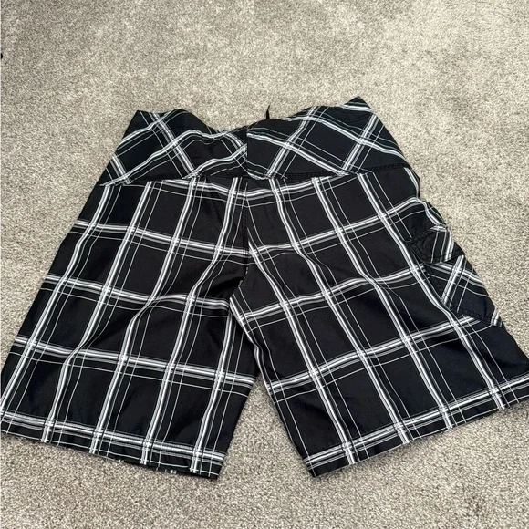 Hurley Black and White Board Shorts - 34” Waist - 10” inseam, 21” outseam. - Picture 2 of 2